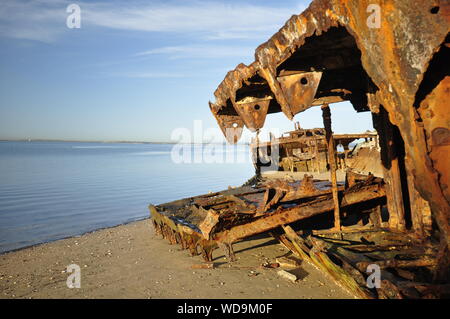 HMQS naufragio sulle coste della penisola di Redcliffe Queensland Australia Foto Stock