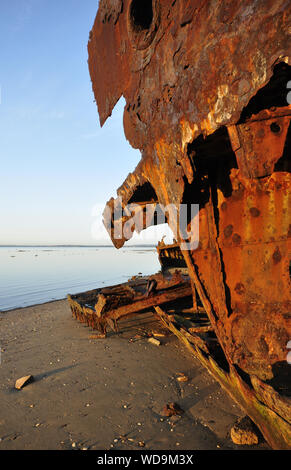 HMQS naufragio sulle coste della penisola di Redcliffe Queensland Australia Foto Stock