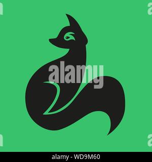 Semplice ed elegante icona logo o illustrazione di una volpe, vettore isolato. Illustrazione Vettoriale