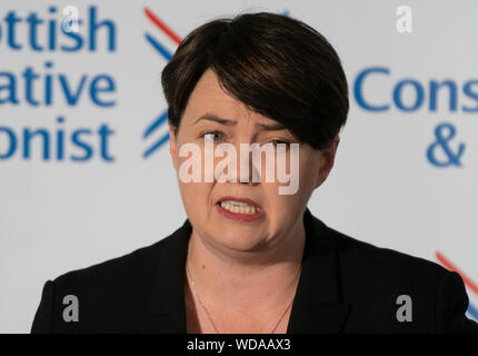 Edimburgo, Scozia, Regno Unito. Il 29 agosto 2019. Partito conservatore scozzese leader Ruth Davidson MSP dimissioni discorso in Edinburgh oggi. Iain Masterton/Alamy Live News. Foto Stock