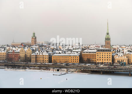 A Stoccolma durante il periodo invernale in Svezia Foto Stock