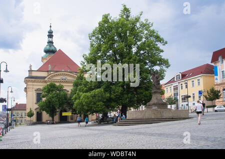 La barocca Cattedrale dell Immacolata Concezione in Piazza Masaryk, Uhersky Brod, Regione di Zlin, Repubblica Ceca, Giugno 5, 2019. (CTK foto/Libor Sojka) Foto Stock