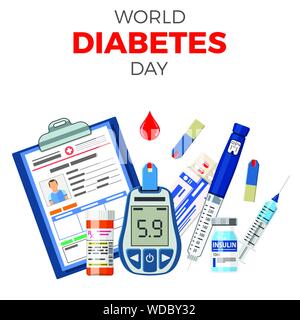 La Giornata mondiale del diabete Concept Illustrazione Vettoriale