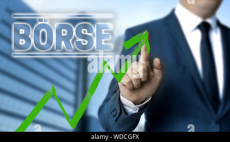 Boerse (in Borsa tedesca) concetto è illustrato da parte dell'imprenditore Foto Stock