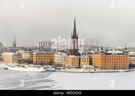 A Stoccolma durante il periodo invernale in Svezia Foto Stock
