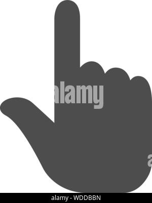 Semplice piatto la mano con il prolungamento del dito indice icona illustrazione vettoriale Illustrazione Vettoriale