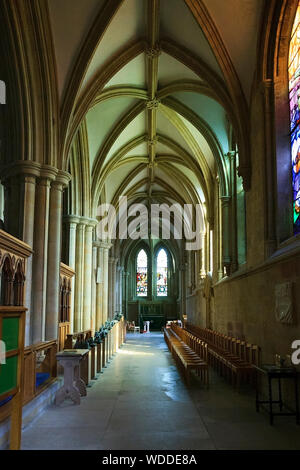 All'interno di Southwell Minster, la cattedrale e la chiesa della parrocchia, southwell, Nottinghamshire Foto Stock