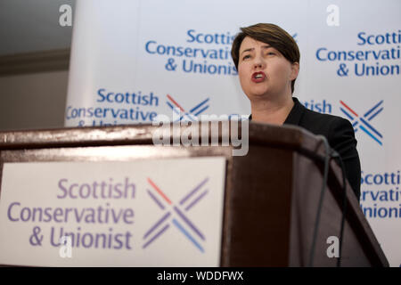 Edinburgh, Regno Unito 29 agosto 2019: Ruth Davidson conferma le sue dimissioni come Scottish Tory leader in occasione di una conferenza stampa tenutasi presso l'Holyrood Hotel, Edinburgh. Credito: Terry Murden / Alamy Credito: Terry Murden/Alamy Live News Foto Stock