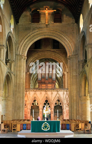 All'interno di Southwell Minster, la cattedrale e la chiesa della parrocchia, southwell, Nottinghamshire Foto Stock