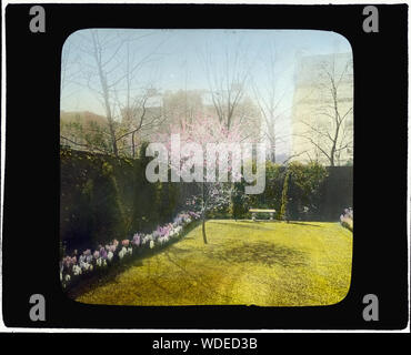 General William Crozier house, 1735 Massachusetts Avenue, NW, Washington D.C. Confine di giacinto e prato Abstract/medio: 1 fotografia : lanterna in vetro scorrevole, colorate a mano 3,25 x 4 in. Foto Stock