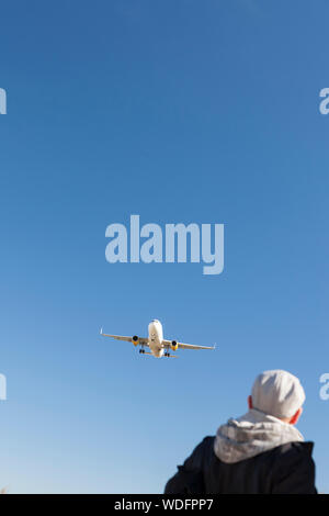 Gli aerei in El Prat de Llobregat, Barcellona, Spagna Foto Stock