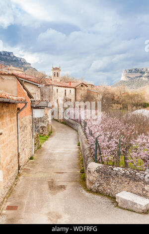 Villaggio Quintanilla-Escalada, regione Paramos, Burgos, Spagna Foto Stock