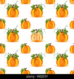 La zucca seamless pattern sfondo vettoriale Illustrazione Vettoriale