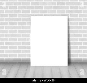 Muro di mattoni con foglio di carta bianco vettore Illustrazione Vettoriale