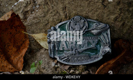 Esercito degli Stati Uniti Air Force della fibbia della cintura di sicurezza Foto Stock