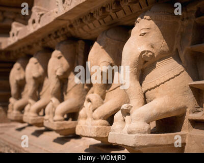 Khajuraho Gruppo di monumenti, Khajuraho, Madhya Pradesh, India, Asia Foto Stock