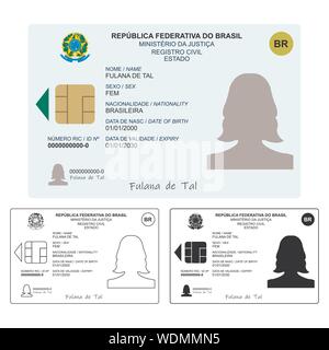 Nuovo ID card. Solo rappresentazione grafica senza scala o precisione degli elementi originali. Illustrazione Vettoriale