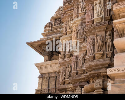Kandariya Mahadeva Temple, Khajuraho Gruppo di monumenti, Khajuraho, Madhya Pradesh, India, Asia Foto Stock