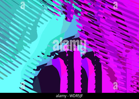 Abstract background moderno. Creative forme colorate e forme. Disegno geometrico. Viola, nero e blu luminosi texture grafiche. Foto Stock