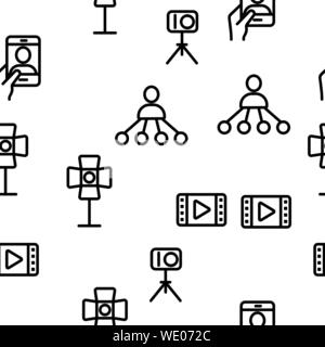 Blogger Seamless Pattern Vector Illustrazione Vettoriale
