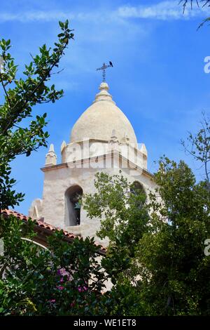 Campanile, Basilica, Carmel Mission, Carmel California Foto Stock
