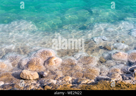 Verdi acque del mar Morto, Israele Foto Stock