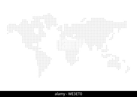 Punteggiato grigio mappa Mondo illustrazione vettore Illustrazione Vettoriale