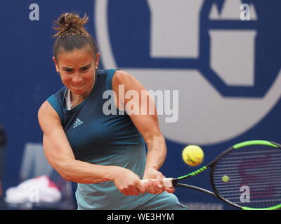 Norimberga, Germania - 20 Maggio 2019: l'Argentina di giocatore di tennis Paula Ormaechea a Euro 250.000 WTA Torneo Versicherungscup 1° turno main draw mat Foto Stock