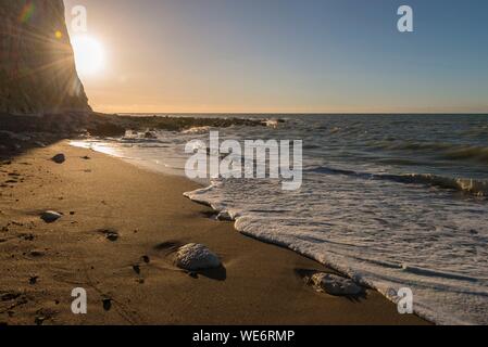 Francia, Somme, Ault, la costa gessosa e le sue scogliere in Piccardia Foto Stock