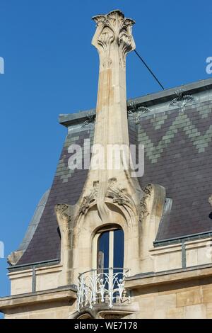 Francia, Meurthe et Moselle, Nancy, Ecole de Nancy (Scuola di Nancy) Arte Nouveauhouse dall architetto Lucien Weissenberger (1904-1905), ferramenta da Louis Majorelle, vetrate di Jacques Gruber Foto Stock