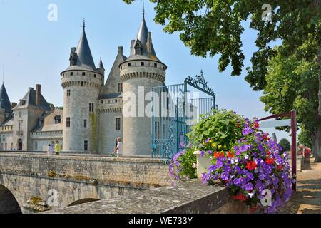 Francia, Loiret, Valle della Loira sono classificati come patrimonio mondiale dall' UNESCO, Sully Sur Loire, Chateau de Sully Sur Loire Foto Stock