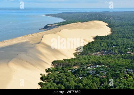 Francia, Gironde, Bassin d'Arcachon La Teste de Buch, la Dune du Pyla (la Grande Duna del Pyla) e Banc d'Arguin riserva naturale Foto Stock