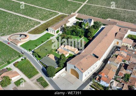 Francia, Gironde, Pauillac, Chateau Mouton Rothschild, 1° crescita Pauillac (vista aerea) Foto Stock