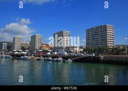 Francia, Pas de Calais, Boulogne sur Mer, porto di Boulogne sur Mer Foto Stock