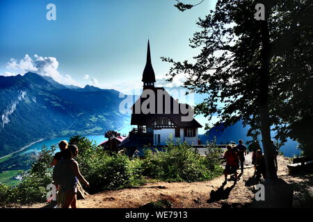Vista dalla collina sopra Harder Klum, Interlaken, Svizzera Foto Stock