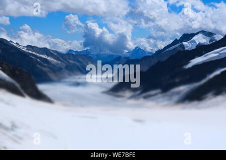 Ghiacciaio visto dal Jungfraujoch col Foto Stock