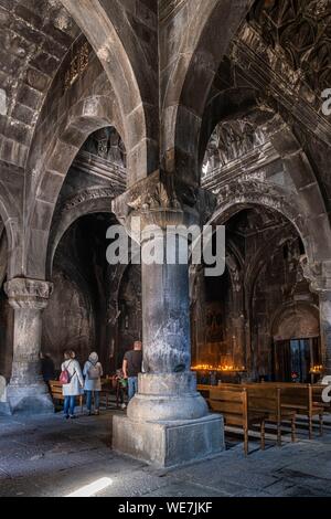 Armenia, regione di Kotayk, Geghard, Geghard monastero medievale elencati come patrimonio mondiale dall' UNESCO Foto Stock