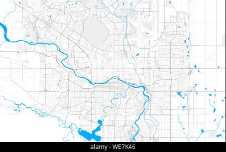 Ricco di vettore dettagliata mappa area di Calgary, Alberta, Canada. Mappa modello per arredamento di casa. Illustrazione Vettoriale