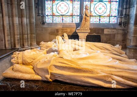 Francia, Seine Saint Denis, Saint Denis, la Basilica Cattedrale, Gisants di Enrico II e Caterina de' Medici Foto Stock