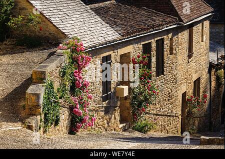 Francia, Dordogne, Beynac et Cazenac, borgo medievale Foto Stock