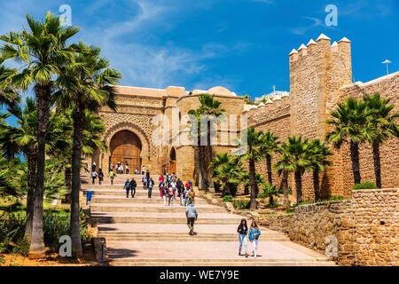 Il Marocco, Rabat, elencato come patrimonio mondiale dall UNESCO, Udayas kasbah (Kasbah des Oudaïas) Foto Stock