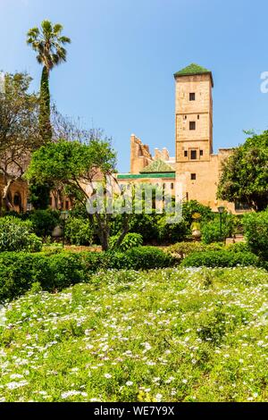 Il Marocco, Rabat, elencato come patrimonio mondiale dall UNESCO, Udayas kasbah (Kasbah des Oudaïas), il giardino andaluso Foto Stock