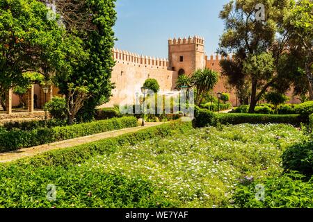 Il Marocco, Rabat, elencato come patrimonio mondiale dall UNESCO, Udayas kasbah (Kasbah des Oudaïas), il giardino andaluso Foto Stock