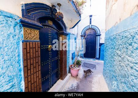 Il Marocco, Rabat, elencato come patrimonio mondiale dall UNESCO, Udayas kasbah (Kasbah des Oudaïas) Foto Stock
