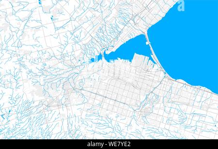 Ricco di vettore dettagliata mappa area di Hamilton, Ontario, Canada. Mappa modello per arredamento di casa. Illustrazione Vettoriale