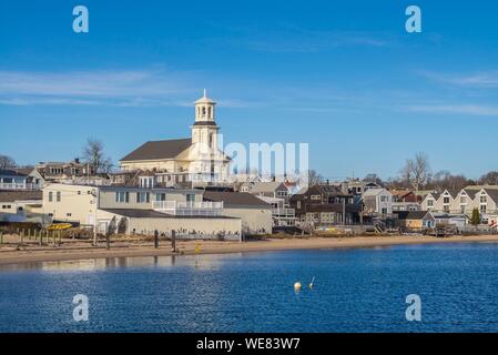 Stati Uniti, New England, Massachusetts, Cape Cod, a Provincetown, Harbour View con libreria a Provincetown Foto Stock