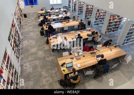 Canada, Provincia di Quebec, Eastern Townships o Estrie, Sherbrooke, Borough di Lennoxville, Vescovo's University, Biblioteca Foto Stock