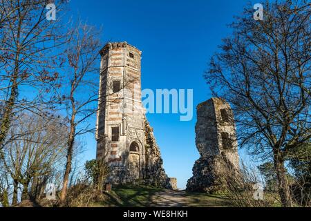 Francia, Yvelines (78), di Montfort-l'Amaury, castello fortificato costruito nel XII secolo Foto Stock