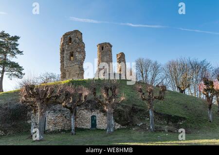 Francia, Yvelines (78), di Montfort-l'Amaury, castello fortificato costruito nel XII secolo Foto Stock