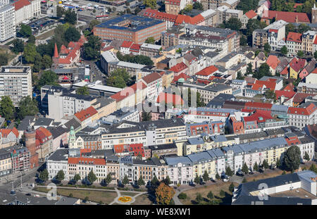 Cottbus, Germania. 23 Ago, 2019. Il centro della città di Brandeburgo (vista aerea da un aeroplano). Credito: Patrick Pleul/dpa-Zentralbild/ZB/dpa/Alamy Live News Foto Stock